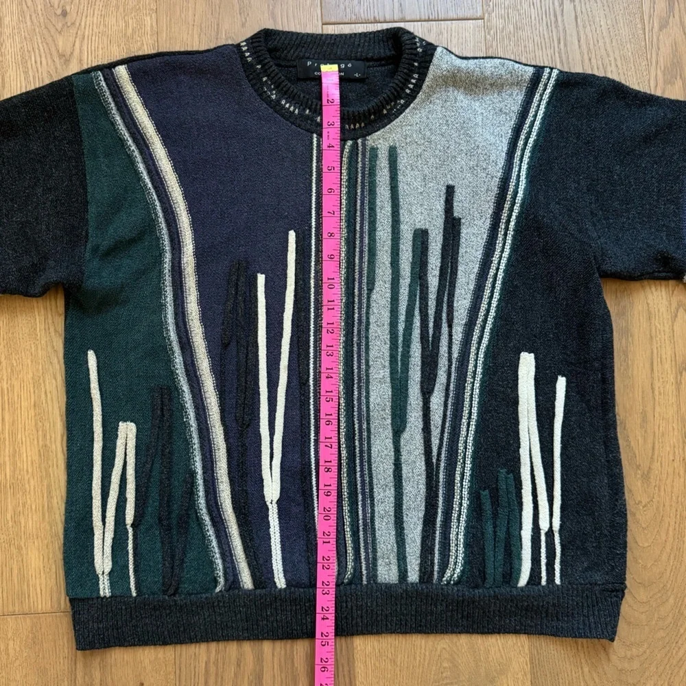 Protege Men's 3D Knit Coogi Style Crewneck Sweater - Vintage - Size L - Picture 7 of 8